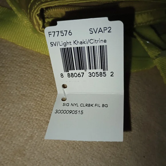 NWT COACH GETAWAY SIGNATURE NYLON FILE CROSSBODY IN SV/KHAKI/CITRINE - Picture 14 of 14